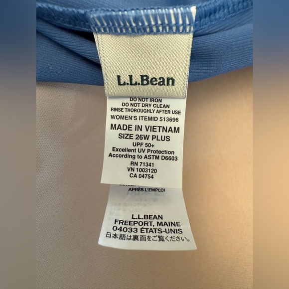 L.L. Bean Slimming Soft Drape Tankini Top UPF 50+ Size 26W Plus - Picture 4 of 7